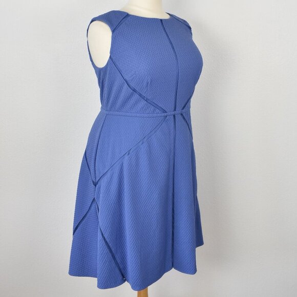 Adrianna Papell Mesh trim Fit and Flare Dress - 16W - Picture 4 of 9
